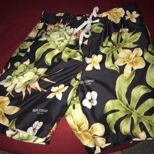 Neff flower shorts black and green size medium